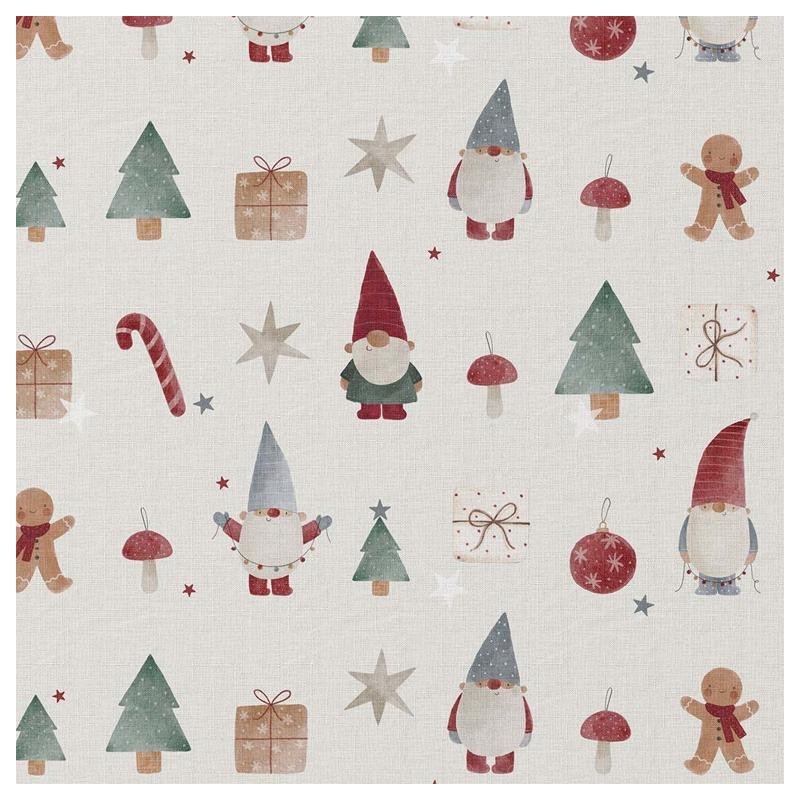 Printed Cotton HORLIN Ecru / Red